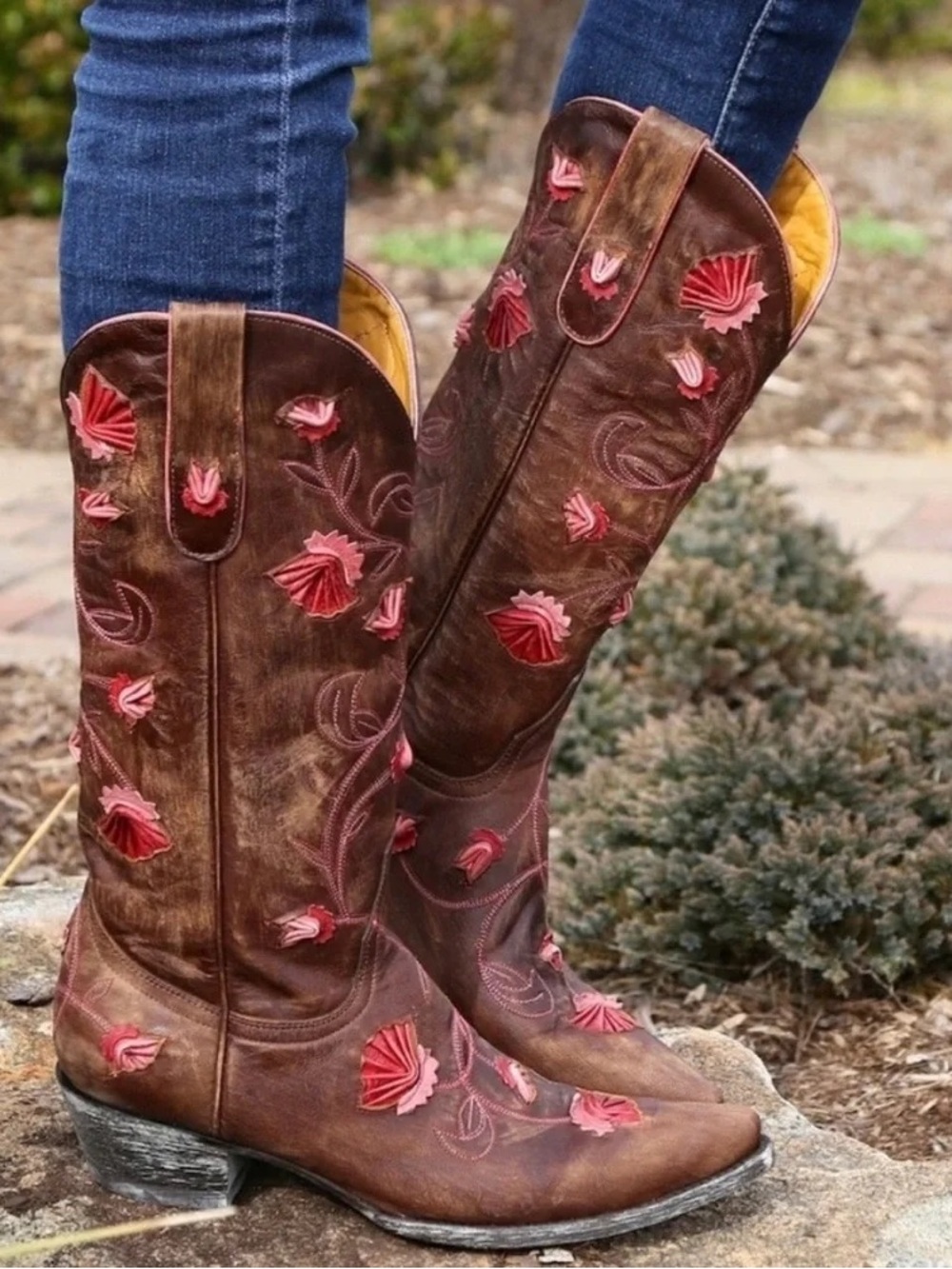 Old Gringo Abby Rose Embroidered Leather Western Cowgirl Boots 13”